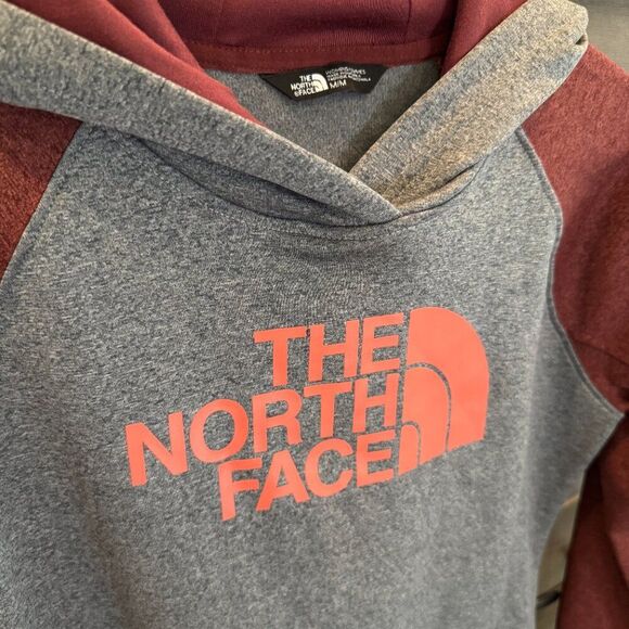 The North Face Hoodie Women Size M Pullover Hiking Grey Red Shirt Jacket - Picture 8 of 8